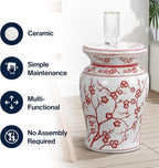 JONATHAN Y Cherry Blossom 18" Ceramic Garden Stool Side Table, Plant Stand - Image 5