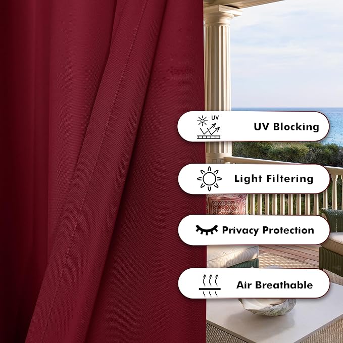 BONZER Wide Waterproof Outdoor Curtains - Image 4