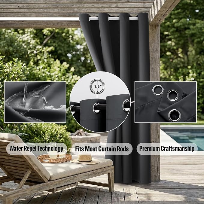 Outdoor Patio Curtain Waterproof Darkening Thermal Insulated Indoor Curtains - Image 5