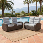 Oversized 2 Pieces Wicker Outdoor Recliner Loveseat by LayinSun