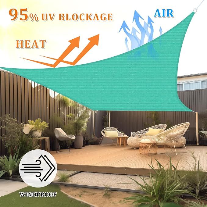 Shade&Beyond 6'x12' Sun Shade Sail Canopy Rectangle, UV Block Breathable Curved - Image 2