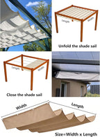 Retractable Wave Sun Shade Sail 10' x 16' Waterproof Pergola Shade Cloth Cover - Image 5