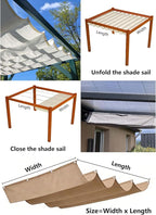 Sun Shade Sail Retractable Wave Waterproof 8' x 18' Shade Cloth Waterproof - Image 5
