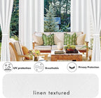 Linen Outdoor Curtains for Patio Waterproof 4 Pcs 110x95 In White | Light - Image 3