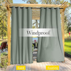 NICETOWN Gazebo Curtains Outdoor Waterproof W100 x L84 in Sage Green | - Image 4