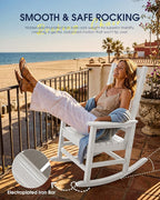 Oversized Outdoor Rocking Chairs Set of 2, HDPE Porch Rocker - Image 9