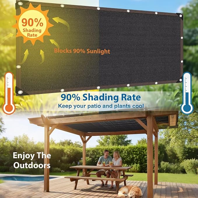 8 x 16 FT Shade Cloth -for Garden Plants, 90% Sunblock Shade Neting -for - Image 4
