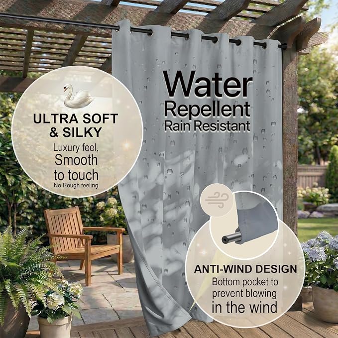Waterproof Outdoor Curtain W52 x L84 - Image 4