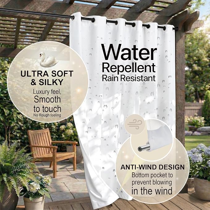 Waterproof Outdoor Curtain W52 x L84 - Image 4