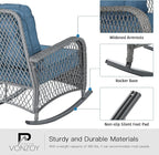 Patio Furniture Set 3 Pieces, Wicker Outdoor Rocking Bistro Set, Backyard or - Image 4