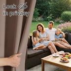 RYB HOME Outdoor Curtains for Patio Deck, Waterproof & Block Sunlight | Thermal - Image 3