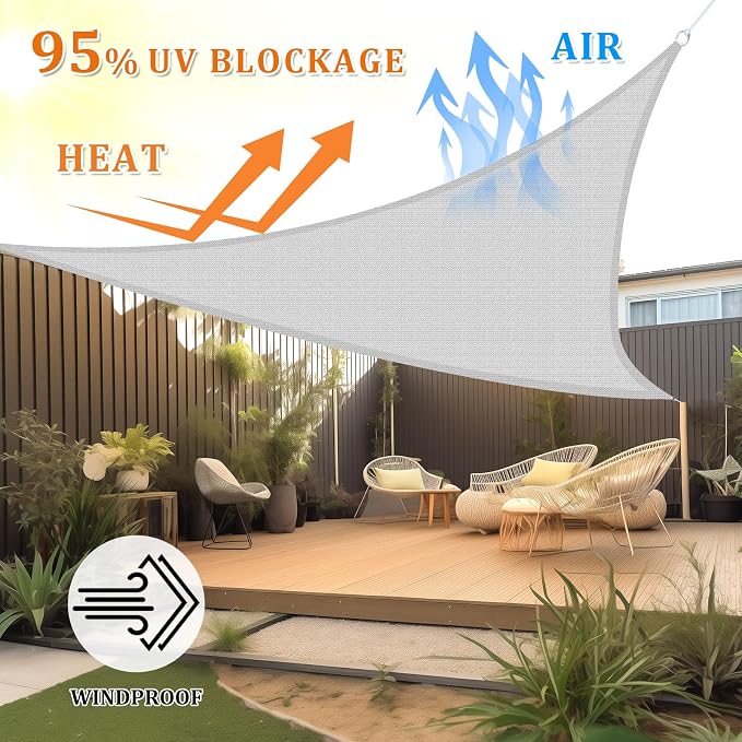 Shade&Beyond Custom Sun Shade Sail 9'x9'x12.7' Triangle Sun Sail Shades Patio - Image 2