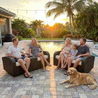 Oversized 3 Pieces Wicker Outdoor Recliner Loveseat - Image 3