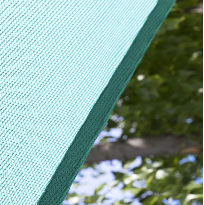 Amgo 10' x 10' x 14' Turquoise Right Triangle Sun Shade Sail Outdoor Canopy - Image 9