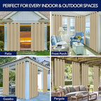 PureFit Outdoor Curtains for Patio Waterproof Weatherproof Outside Curtains | - Image 5