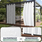 Patio Curtains Outdoor Waterproof 6 Panels, Porch Sun Shade | Weatherproof & - Image 2