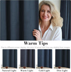 H.VERSAILTEX Linen Blackout Curtains 63 Inches Long 100% Absolutely Blackout - Image 5