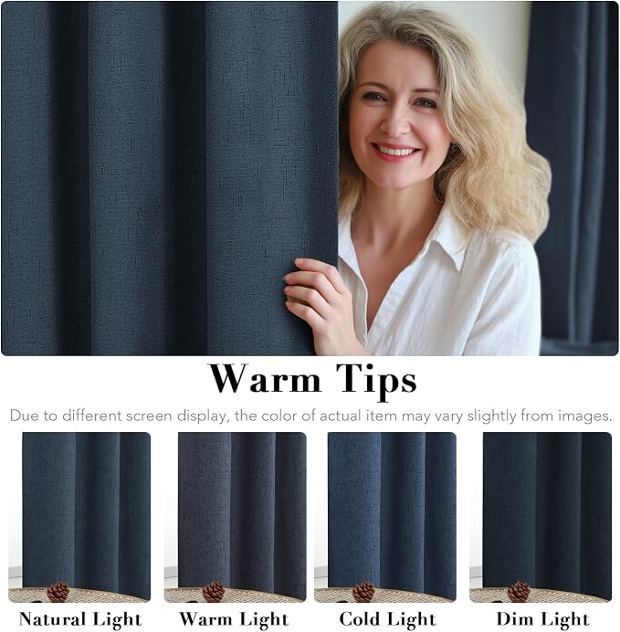 H.VERSAILTEX Linen Blackout Curtains 72 Inches Long 100% Absolutely Blackout - Image 5