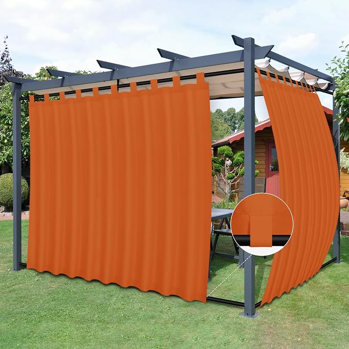Easy-Going Outdoor Patio Curtains 2 Panels, 110x120 inch, Porch and Pergola by Easy-Going