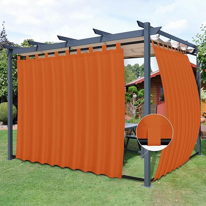 Easy-Going Outdoor Patio Curtains 2 Panels, 110x84 inch, Porch and Pergola by Easy-Going