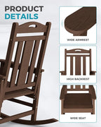 Oversized Outdoor Rocking Chairs Set of 4, 380lbs Heavy-Duty Large Patio Rocker - Image 6