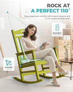 Oversized Outdoor Rocking Chairs Set of 2, 380lbs Heavy-Duty Large Patio Rocker - Image 5