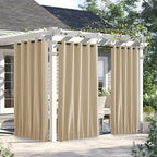 NICETOWN Weighted Curtains for Patio Waterproof W66xL84 Biscotti Beige | Gazebo by NICETOWN