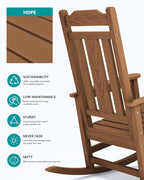SERWALL HDPE Oversized Outdoor Rocking Chairs Set of 6, Patio Rocker, All - Image 4