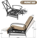 Incbruce Outdoor Lounge Chair Patio Furniture Adjustable Recliner - Image 3