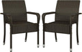 Yaheetech Set of 2 Stackable Outdoor Rattan Dining Chairs, All-Weather Armchair by Unknown