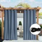 NICETOWN Patio Curtains Outdoor Waterproof W100 x L95 in Stone Blue | Windproof - Image 6