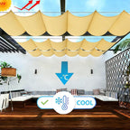 Sun Shade Sail Retractable Wave Waterproof 9' x 9' Shade Cloth Waterproof - Image 2