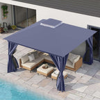 12'x12' Outdoor Gazebo, Metal Frame Heavy Duty Patio Canopy Tent Shelter - Image 4