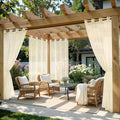 MIULEE Beige Outdoor Curtain for Patio Waterproof 4 Panels 54 x 84 Inch | by MIULEE