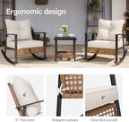 3-Piece Rocking Bistro Set, Outdoor Patio Furniture - Image 3