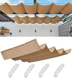 Retractable Wave Shade Cloth Waterproof 4' x 23' Sun Shade Sail Waterproof by WoaceSunShadeSail