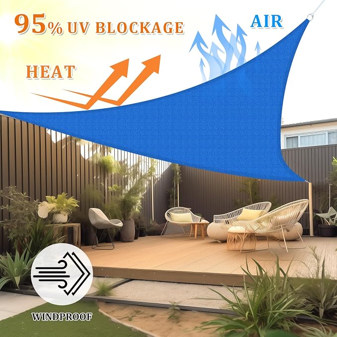Shade&Beyond Custom Sun Shade Sail 10'x11'x14.9' Triangle Sun Sail Shades Patio - Image 2