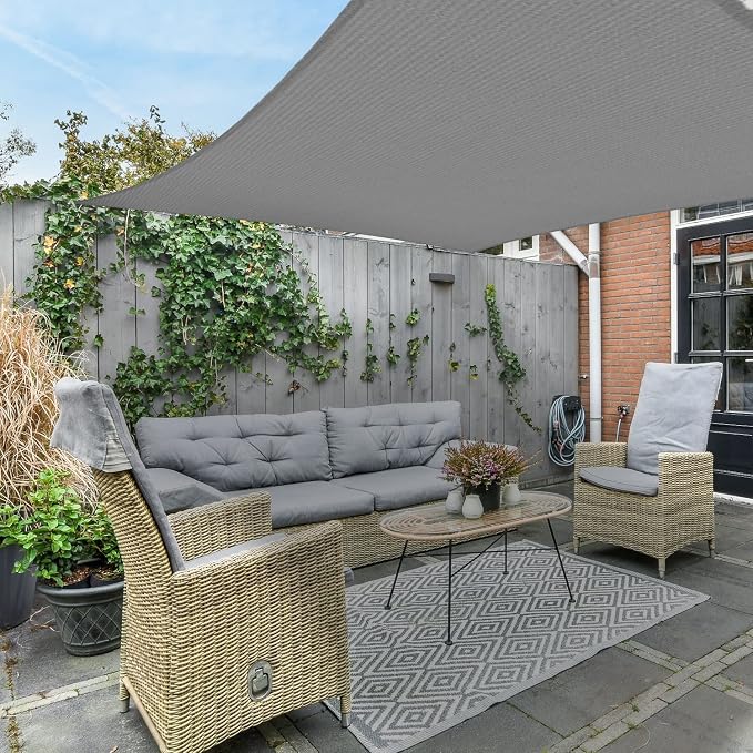 AsterOutdoor Sun Shade Sail Rectangle 8' x 12' UV Block Canopy - Image 6