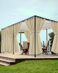Grommet Outdoor Curtains for Patio Waterproof 8 Pcs 54x120 In Cream | by HolidayIdeas
