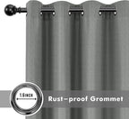 Linen Outdoor Curtains for Patio Waterproof 4 Pcs 54x84 In Light Grey | Light - Image 4