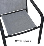 Anmutig Stackable Outdoor Dining Chairs Set of 6, Textilene Fabric, Breathable - Image 6