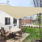 WINDSCREEN4LESS 10' x 10' x 10' Sun Shade Sail UV Block Fabric Canopy in Beige - Image 6