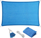 Eden's Decor Straight Flat-Edged Sun Shade Sail Rectangular 4' x 6' Blue by EdensDecorInc