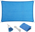 Eden's Decor Straight Flat-Edged Sun Shade Sail Rectangular 4' x 17' Blue by EdensDecorInc