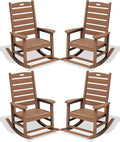 SERWALL Outdoor Rocking Chair Set of 2, Oversized HDPE Rocker, all Weather by SERWALL