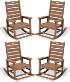 SERWALL Outdoor Rocking Chair Set of 2, Oversized HDPE Rocker, all Weather by SERWALL
