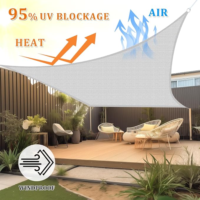 Shade&Beyond 5'x5' Sun Shade Sail Canopy Square, UV Block Breathable Curved - Image 2
