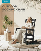 Oversized Outdoor Rocking Chairs Set of 2, 380lbs Heavy-Duty Large Patio Rocker - Image 5
