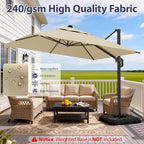 10' X 10' Patio Umbrella Cantilever Outdoor Rectangle Umbrella - Image 6