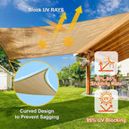 Sun Shade Sail 10'x20'x22.4' Sand Triangle Shade Cover Custom Size | 95% UV - Image 4